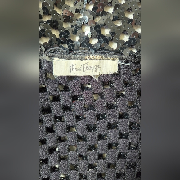 Three Flaggs Sequin Sweater Open Front Blazer - Picture 9 of 11